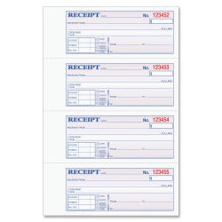 Image for Tops 3 Parts Carbonless Triplicate Manifold Receipt Book, 2-3/4 X 7-1/8 in, Pink, Pack of 100 from School Specialty