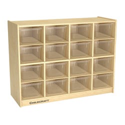 Image for Childcraft Cubby Unit, 16 Clear Trays, 38-3/8 x 14 1/4 x 30 Inches from School Specialty