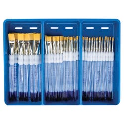 Image for Royal & Langnickel Soft Grip Golden Taklon Brush Classroom Pack, Assorted Flats, Set of 72 from School Specialty