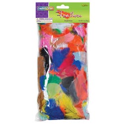 Creativity Street Plumage Feathers, 2-5 Inches, Assorted Bright Colors, 1 oz Bag Item Number 085828