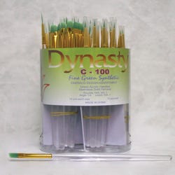 Image for Dynasty Brush C-100 Emerald Design Detail Paint Brushes, Short Handle, Assorted Sizes, Pack of 72 from School Specialty