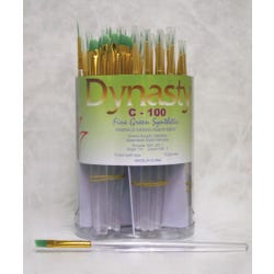 Image for Dynasty Brush C-100 Emerald Design Detail Paint Brushes, Short Handle, Assorted Sizes, Pack of 72 from School Specialty