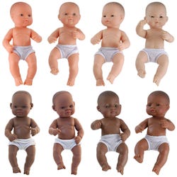 Image for Miniland Multicultural Newborn Baby Dolls, 12-5/8 Inches, Set of 8 from School Specialty