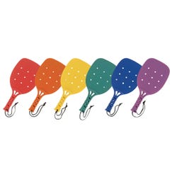 Image for Champion Sports Plastic Paddleball Racket Set, Assorted Colors, Set of 6 from School Specialty