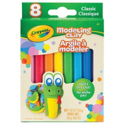 Crayola Modeling Clay, 1/4 lb, Assorted Classic Colors, Set of 8 Item Number 1536184
