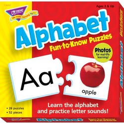 Image for Trend Enterprises Alphabet 2-Piece Puzzles, Assorted Themes, Set of 26 from School Specialty