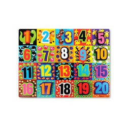 Image for Melissa & Doug Jumbo Numbers Chunky Puzzle, 20 Pieces with Board from School Specialty