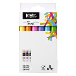 Image for Liquitex Professional Fine Tip Paint Markers, Assorted Vibrant Colors, Set of 6 from School Specialty