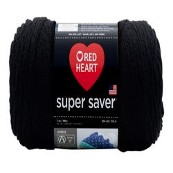 Image for Red Heart Acrylic Economy Super Saver Yarn, 4-Ply, Black, 7 Ounce Skein from School Specialty