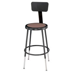 Image for National Public Seating Height Adjustable Heavy Duty Steel Stool With Backrest, 25-33 Inch, Black from School Specialty