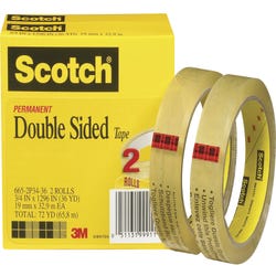 Image for Scotch Double Sided Photo-Safe Permanent Self-Adhesive Office Tape with 3 in Core, 3/4 x 1296 in, Clear from School Specialty
