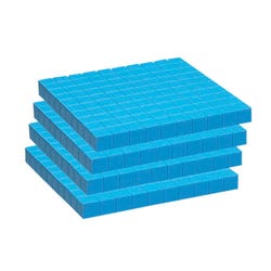 Image for School Smart Base 10 Components Plastic Flats, Blue, Pack of 10 from School Specialty
