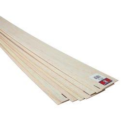 Saunders Midwest Balsa Sheets, 1/16 x 3 x 36 Inches, Pack of 10, Item Number 2090779