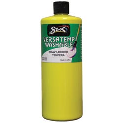 Sax Versatemp Washable Heavy-Bodied Tempera Paint, 1 Quart, Primary Yellow Item Number 1592679