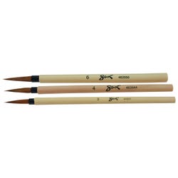 Image for Sax Fine Brown Hair Bamboo Handle Watercolor Paint Brush Set, Assorted Sizes, Set of 3 from School Specialty