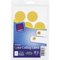 Image for Avery Printable Color Coding Labels, 1-1/4 Inch Diameter, Neon Orange, Pack of 400 from School Specialty