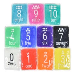 Image for Abilitations Gel Bead Number Set, 5 x 5 Inches, 11 Pieces from School Specialty