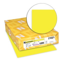 Image for Astrobrights Card Stock, 8-1/2 x 11 inches, 65 Pound, Lift-Off Lemon, Pack of 250 from School Specialty