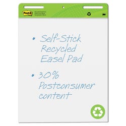 Image for Post-it Recycled Easel Pad, 25 x 30 Inches, Unruled, White, Pack of 2 from School Specialty