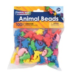 Image for Creativity Street Animal Beads, Assorted Shapes and Colors, Set of 100 from School Specialty