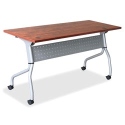 Image for Lorell Cherry Flip Top Training Table, Silver, 72 x 23.5 x 29.5 inches from School Specialty