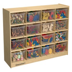 Image for Childcraft Cubby Unit, 16 Translucent Trays, 47-3/4 x 14-1/4 x 30 Inches from School Specialty