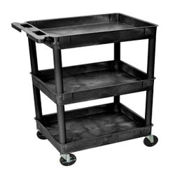Image for Luxor Multipurpose Utility Tub Cart with 3 Tubs, 24 x 18 x 39-1/4 Inches, HDPE, Black from School Specialty
