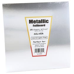 Image for Hygloss Metallic Foilboard, 8-1/2 x 11 Inches, Silver, 25 Sheets from School Specialty