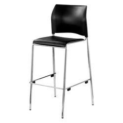 Image for National Public Seating Cafetorium Bar Stool, Plush Vinyl Seat, Black from School Specialty