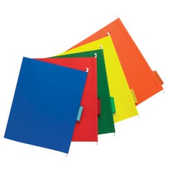 School Smart Hanging File Folders, Letter Size, 1/5 Cut Tabs, Assorted Colors, Pack of 25 Item Number 085107