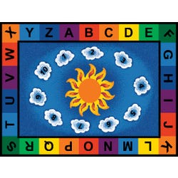 Carpets for Kids Sunny Day Learn and Play Carpet, 5 Feet 10 Inches x 8 Feet 4 Inches, Rectangle, Multicolored, Item Number 078452