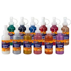 Image for Creativity Street Washable Glitter Glue, 4 Ounces, Assorted Colors, Set of 12 from School Specialty