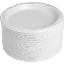 Image for Genuine Joe Disposable/Reusable Round Plate, 9 W in, Plastic, White, Pack of 125 from School Specialty