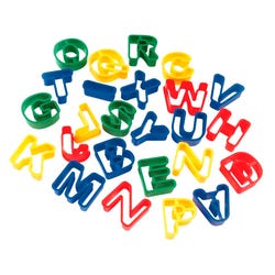 Image for Creativity Street Alphabet Designs Clay Cutter Set, 1-9/16 Inches, Plastic, Assorted Colors, Set of 26 from School Specialty