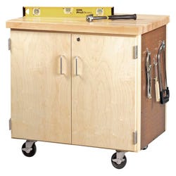 Image for Diversified Spaces Mobile Shop Cart, 36 x 24 x 36-1/2 Inches, Maple Top from School Specialty