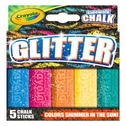 Image for Crayola Glitter Special Effects Chalk, Assorted Colors, Set of 5 from School Specialty