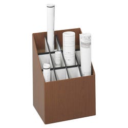 Image for Safco Upright Roll 12 Compartment Storage File, 15 x 12 x 22 Inches, Walnut Woodgrain from School Specialty