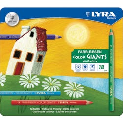 Image for LYRA Color Giants Hexagonal Colored Pencils, Assorted Matte Colors, Set of 18 from School Specialty