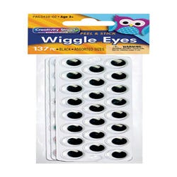 Image for Creativity Street Peel and Stick Wiggle Eyes, Assorted Sizes, Black on White, Set of 137 from School Specialty