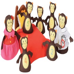 Image for Marvel Education Co Monkeys Jumping on the Bed Puppets and Props, Set of 8 from School Specialty