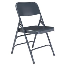 National Public Seating 300 Series Deluxe Steel Folding Chair, 17-1/4 Inch Seat, Char-Blue, Set of 4, Item Number 2051311