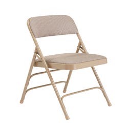 National Public Seating 2300 Premium Folding Chair, Café Beige Fabric, Beige Frame, Set of 4, Item Number 2051313
