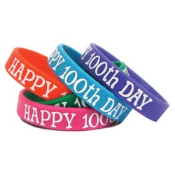Image for Teacher Created Resources Wristbands, Happy 100th Day, Pack of 10 from School Specialty
