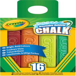 Image for Crayola Sidewalk Chalk, Assorted Colors, Set of 16 from School Specialty