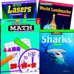 Teacher Created Materials Learn-at-Home Explore Math Bundle, Grade 2, Set of 4 Item Number 2092219