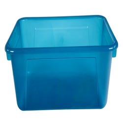 Image for School Smart Storage Tray, 7-7/8 x 12-1/4 x 5-3/8 Inches, Translucent Teal from School Specialty