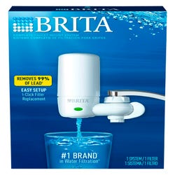 Image for Brita White On-Tap Faucet Mount Filter System with Refill, Polyethylene, Blue/White from School Specialty