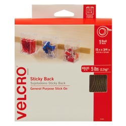 Image for VELCRO Brand Hook and Loop Sticky Back Tape Roll, 15 Feet x 3/4 Inch, Beige from School Specialty