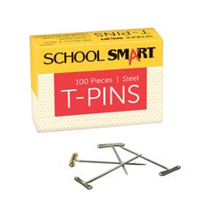 School Smart Handle-Like Head T-Pin, 1-1/2 Inches, Steel, Pack of 100 Item Number 021795