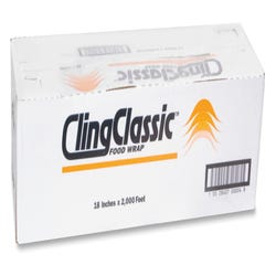 Webster Cling Classic Food Wrap, 18 In x 2000 Ft, Clear, Item Number 1573226